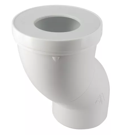 Pipe orientable de WC, en PVC blanc, Ø 100, Ø DM mini 85, Ø DM maxi 107